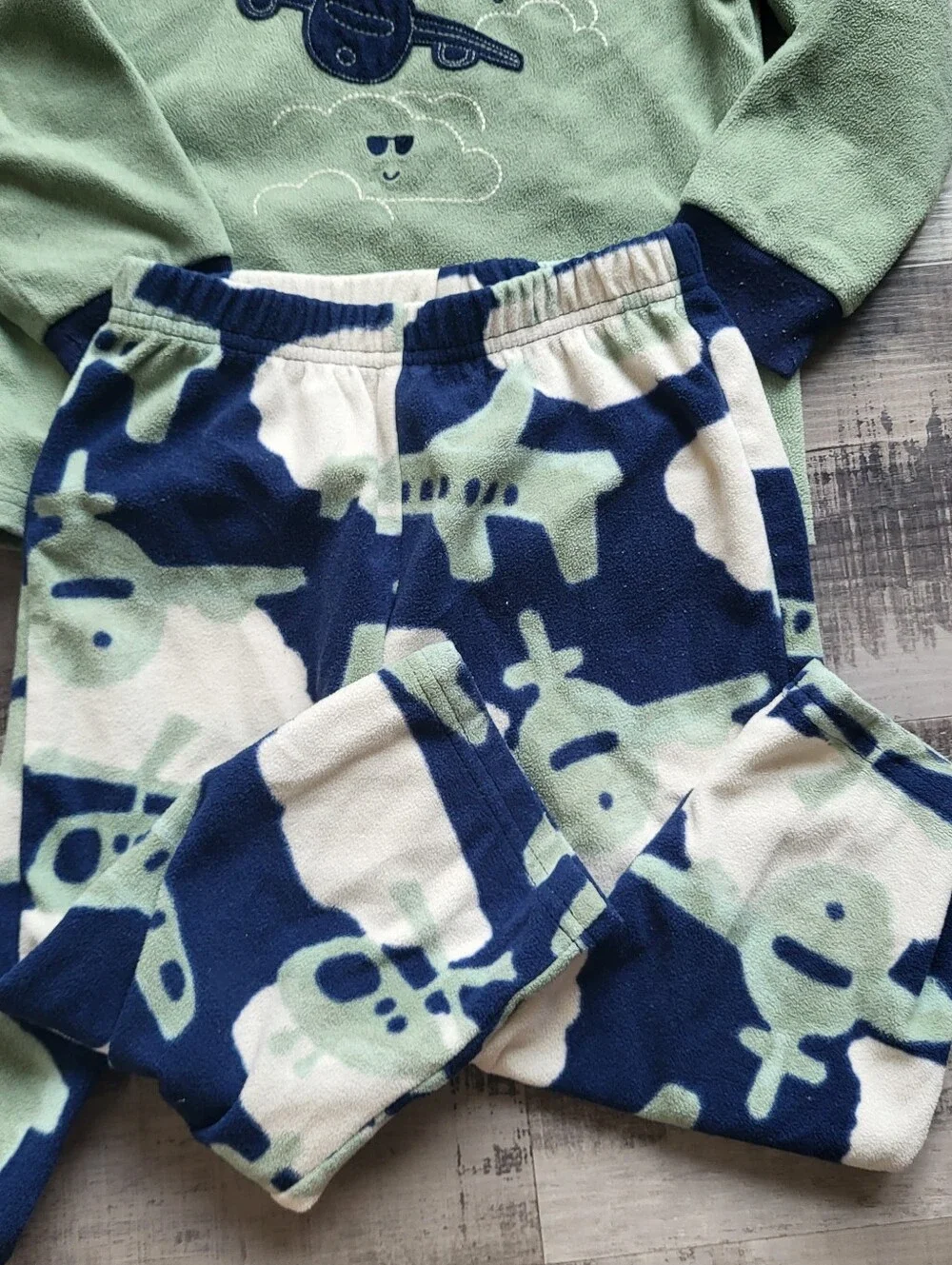 Carter's Fleece Pajama Sets Toddler Boy Size 3T Airplane 2 Sets Twin
